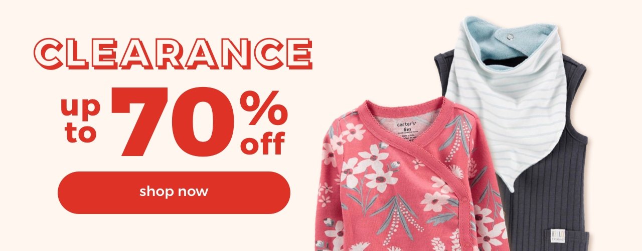 CLEARANCE. up to 70% off  select clothing 