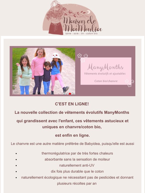 ManyMonths chanvre/coton bio: la nouvelle collection pour enfant est en ligne!