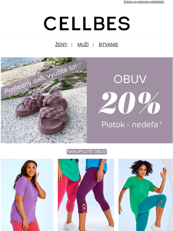 Nezmeskajte! Posledny den: -20 % na OBUV a -25 % na SPODNU BIELIZEN!