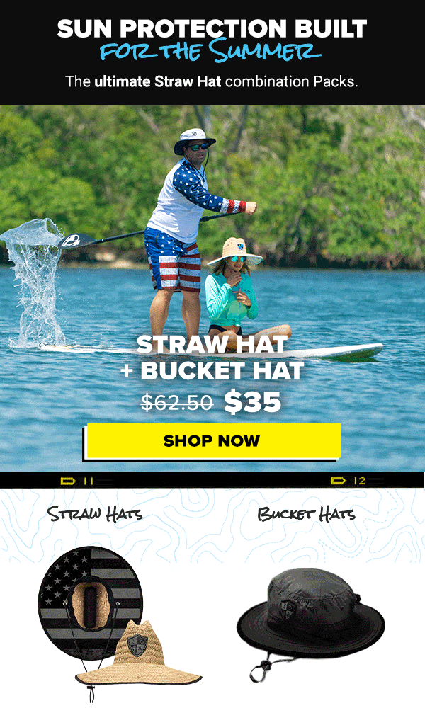 SA Co Straw Hat + Performance Bucket Hat Only 35 Milled