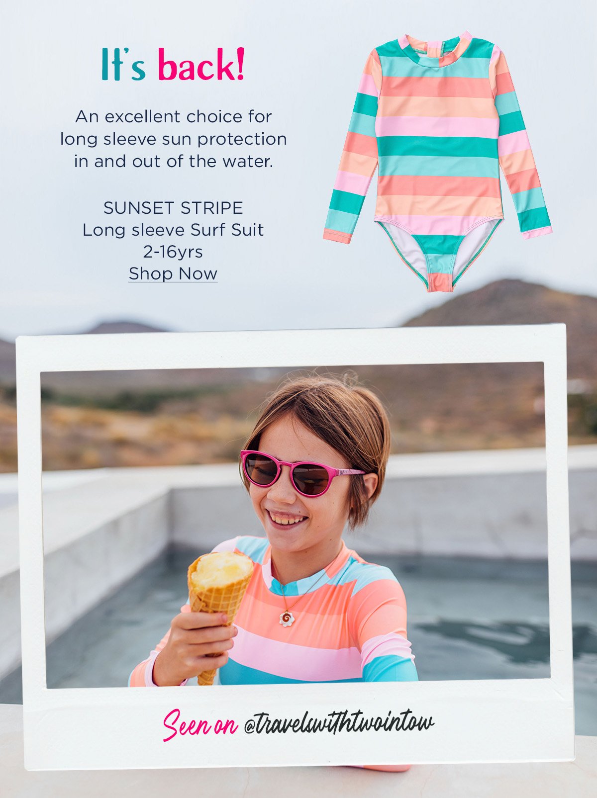 Sunset Stripe Long Sleeve Surf Suit.