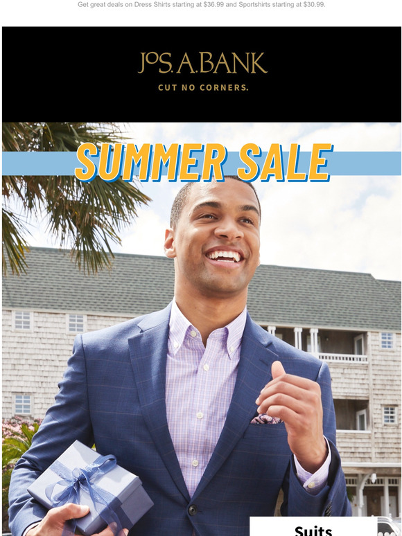 JoS A. Bank Our Summer Sale is almost up! Save big on Suits for your