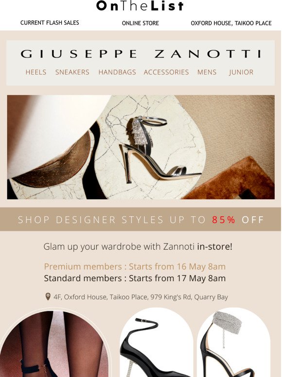 Save the date: Zanotti up to 85% off !