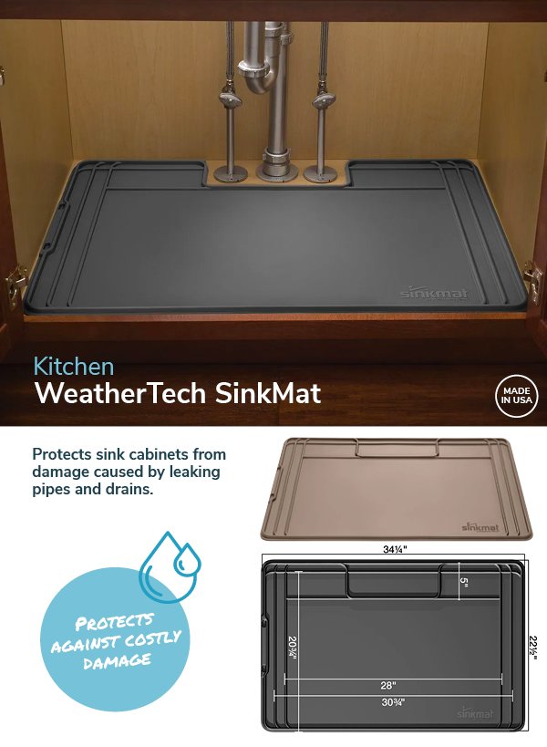 Sporty's Tool Shop: SinkMat - Protects Cabinets From Leaks, Spills