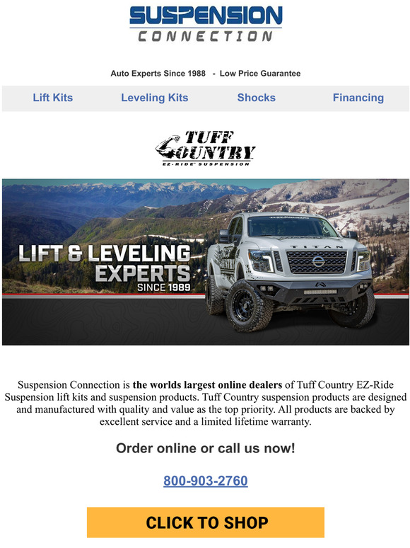 Suspension Connection Lift and Leveling Experts! Shop everything Tuff