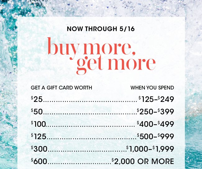 Bloomingdale's: Gift More, Get More: Get up to a $600 Gift Card