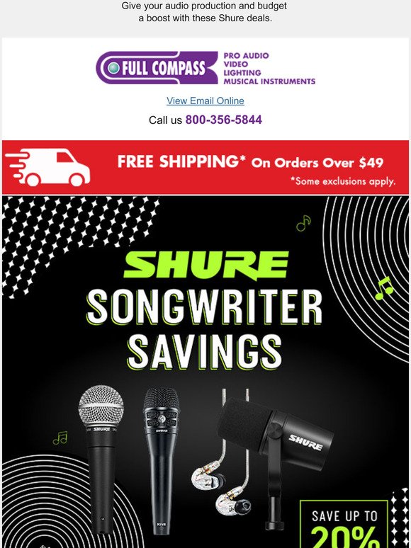 Up to 20% off? It's a Shure thing!