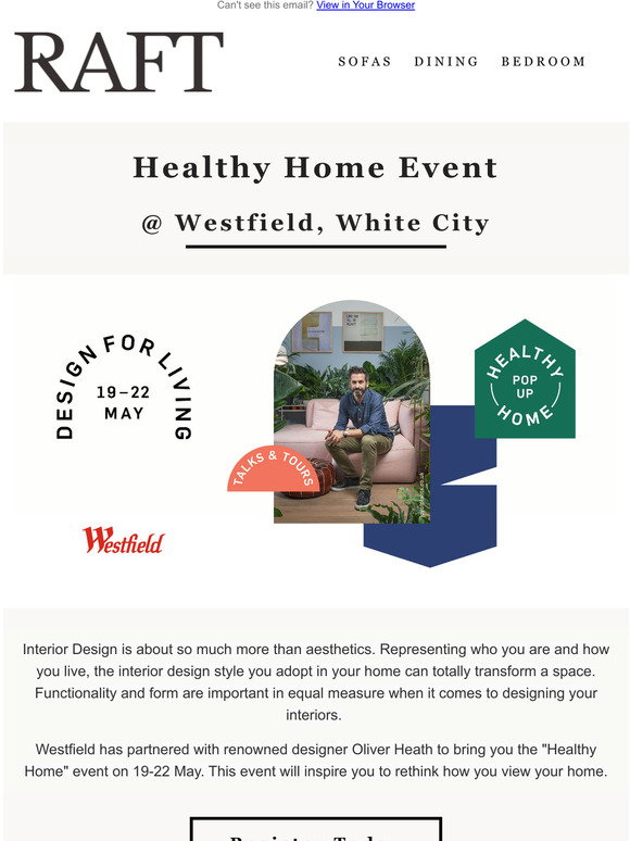 Raft Furniture Westfield's Healthy Home Event Milled