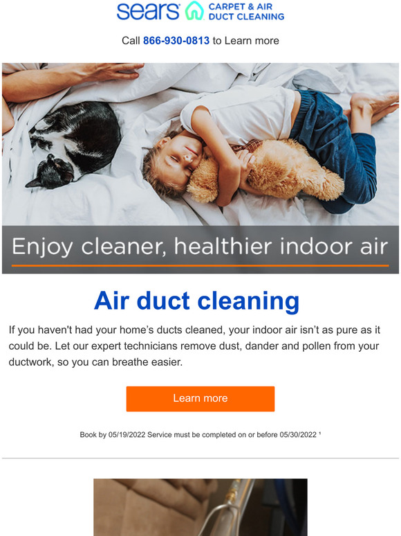 Sears Clean air for you and your family Air duct cleaning special