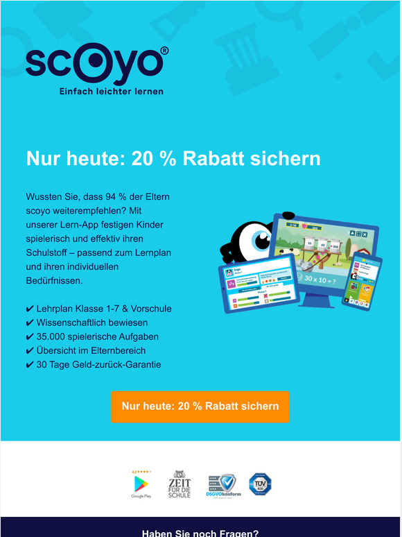 Nur heute: 20% Rabatt sichern