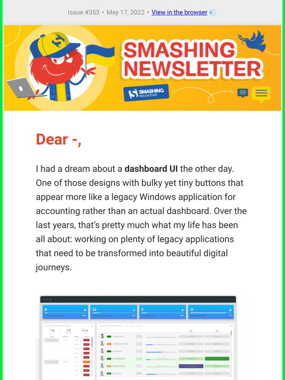 Smashing Magazine: #353: Dashboards and Data Visualization | Milled