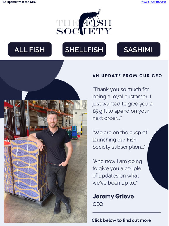 The Fish Society Update from our CEO and a little gift to say thank