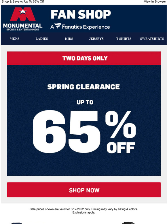 SPRING CLEARANCE ACTIVATED | Up To 65% Off | 2 Days Only