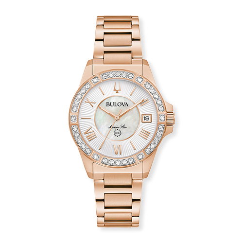 Bulova Marine Star Ladies' Rose Gold Tone Bracelet Watch