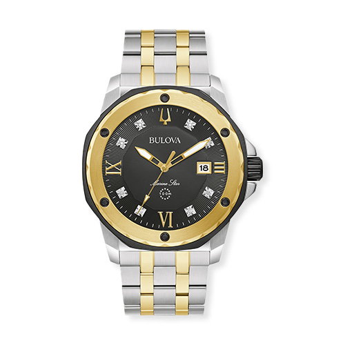 Bulova Marine Star Men's Two Tone Bracelet Watch