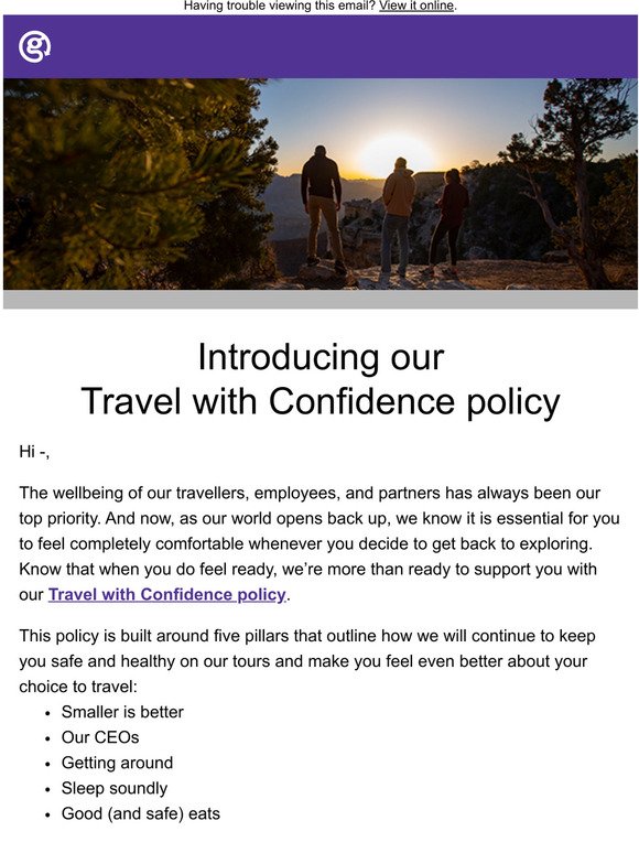 Introducing our Travel with Confidence policy