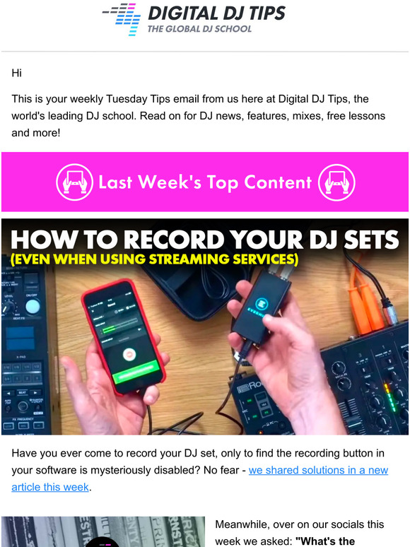 Ultimate DJ audio interface, DJ set recording tips & more (Tuesday Tips)