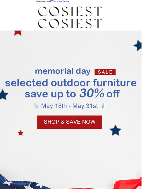 Memorial Day Saleselected items up to 30% off
