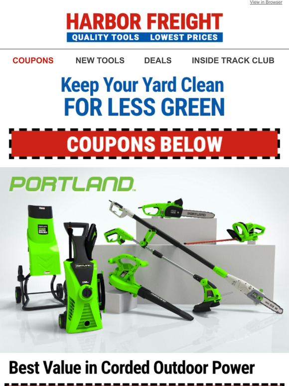 Harbor Freight Tools COUPONS INSIDE to Keep Your Yard Clean Milled