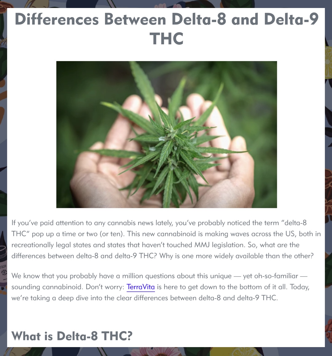 TerraVita CBD: The Differences Between Delta-8 & Delta-9 THC | Milled