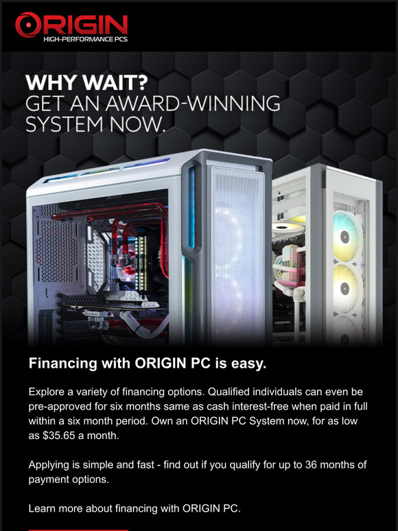 origin pc monthly payments