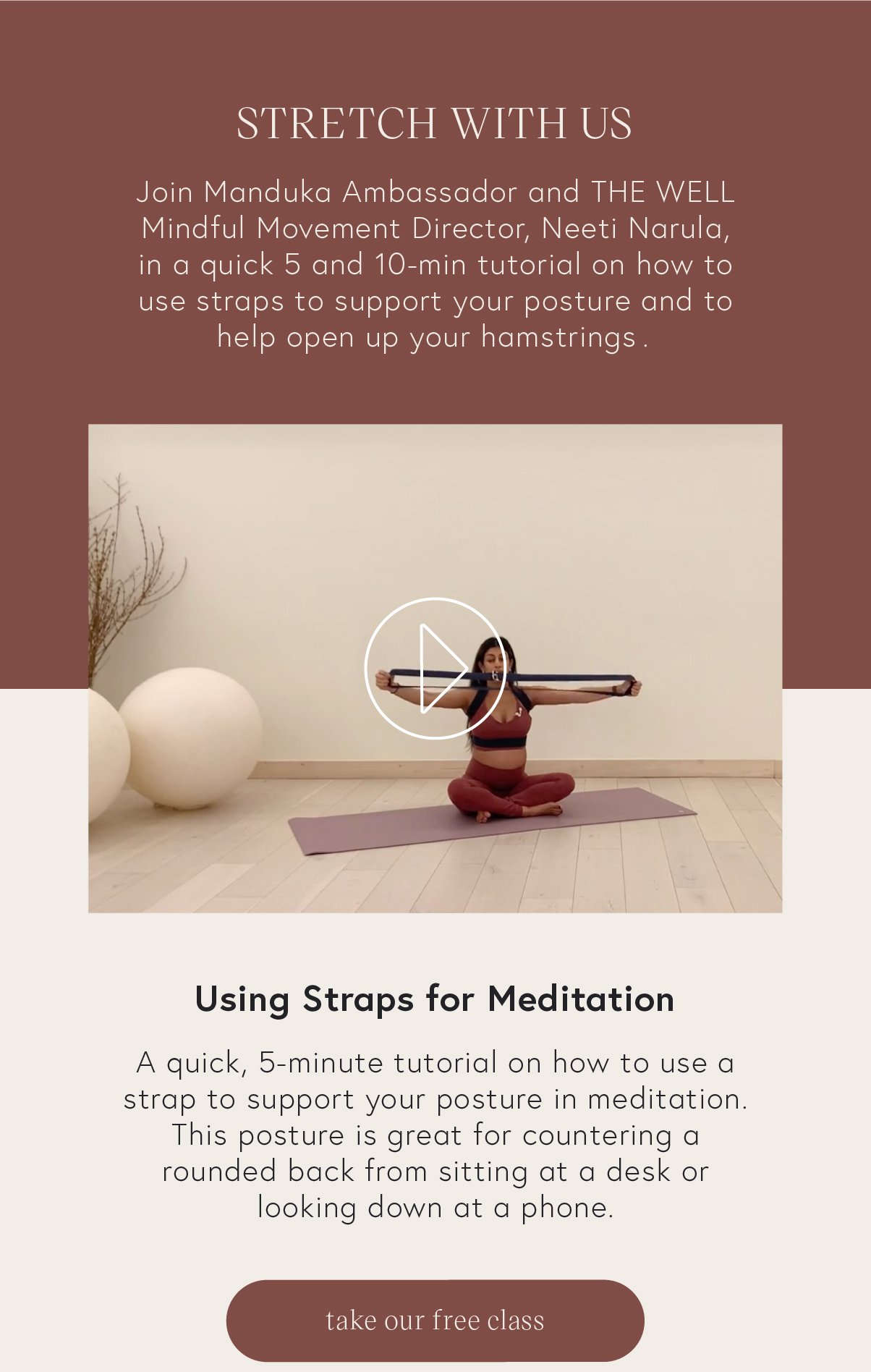 Free Yoga Strap tutorial - using straps for meditation