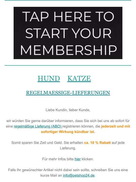 Abonnieren und Sparen mit regelmige Lieferung