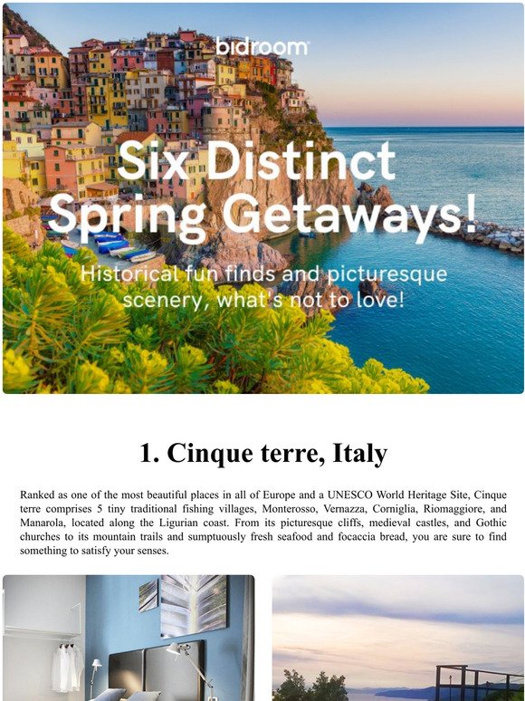 Six Distinct Spring Getaways!  Explore Deals