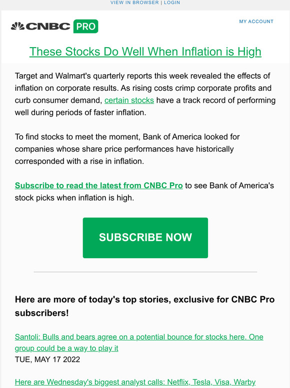 CNBC Bank of America picks these stocks to perform during inflation