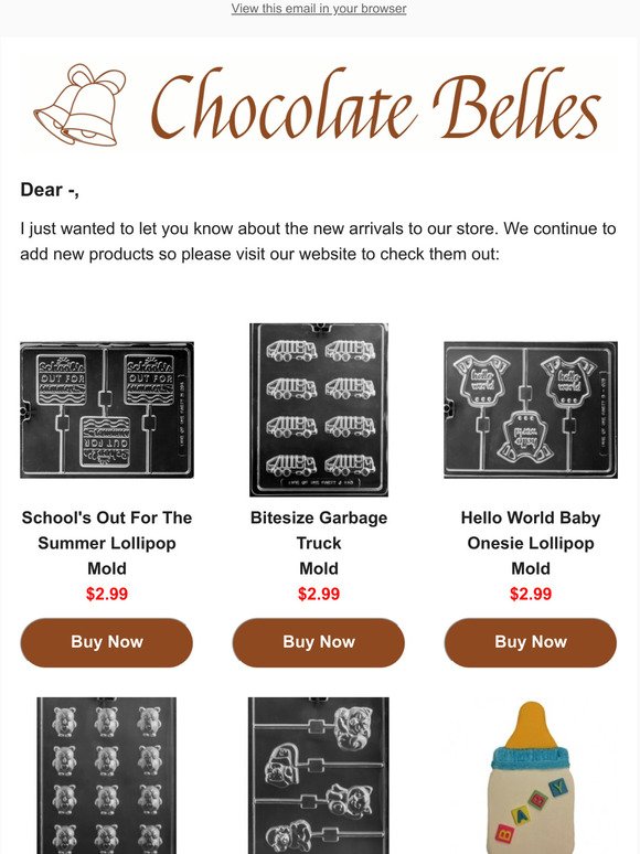 New Molds & Cake Pans at Chocolate Belles