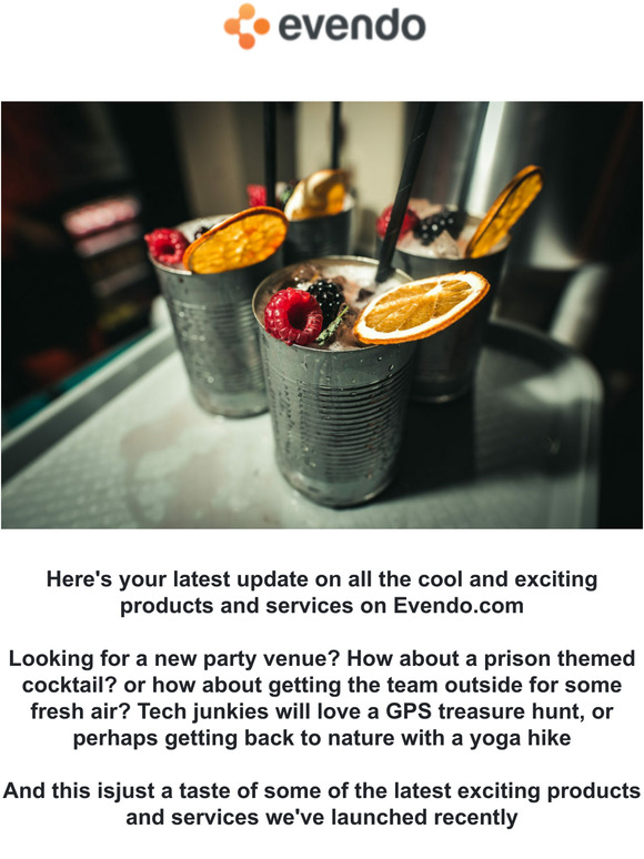 Latest in inspirational event products from Evendo