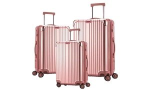 Best Dual Spinner Hardside 3-Piece Luggage Set by ABQ Luggage