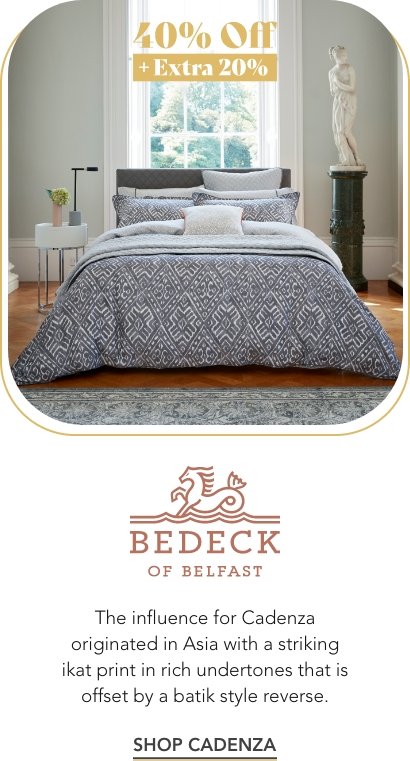 Bedeck Of Belfast Cadenza Bedding in Grey