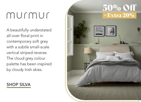 Murmur Silva Bedding in Cloud Grey