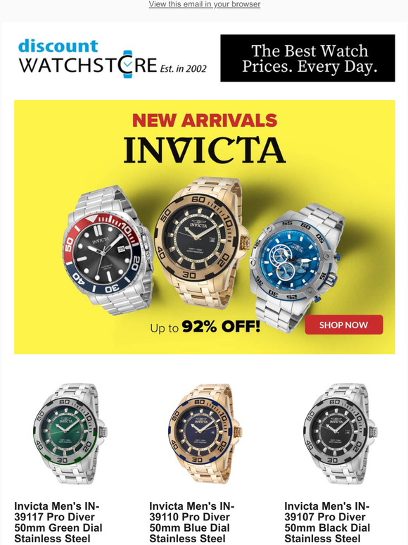 New INVICTA Starting at $54.99!