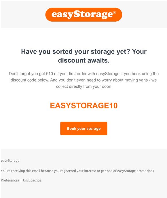 Don't forget your storage discount!