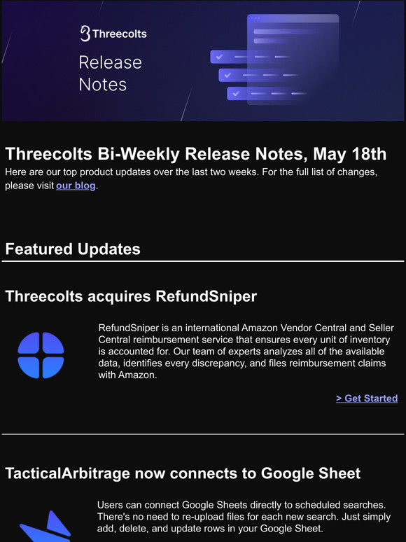 Threecolts Bi-Weekly Release Notes, May 18th