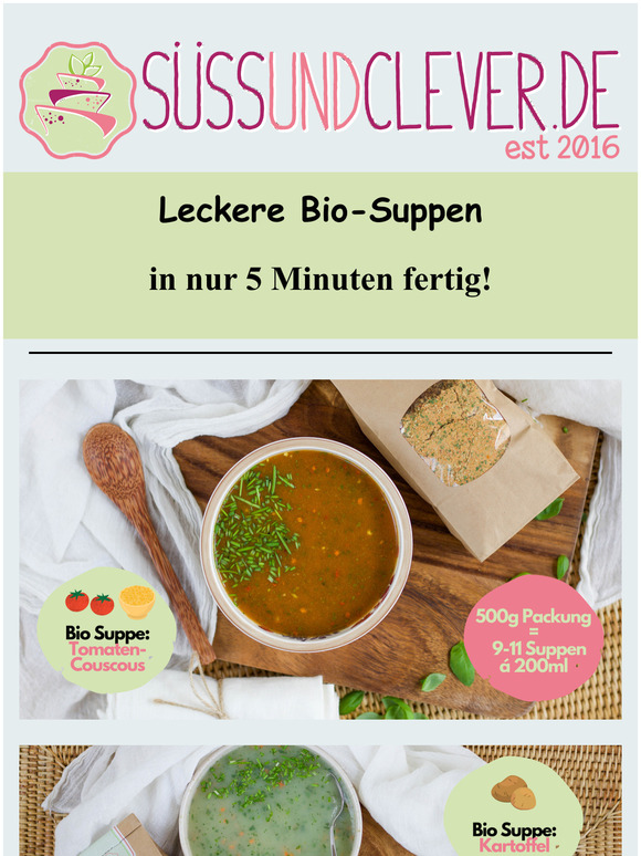 NEU: Leckere Bio Suppen - in 5 Minuten fertig!