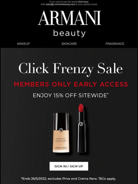 Enjoy early access to the Click Frenzy Sale | Shop 15% off sitewide