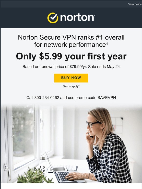 Save $74 on your first year of Norton Secure VPN