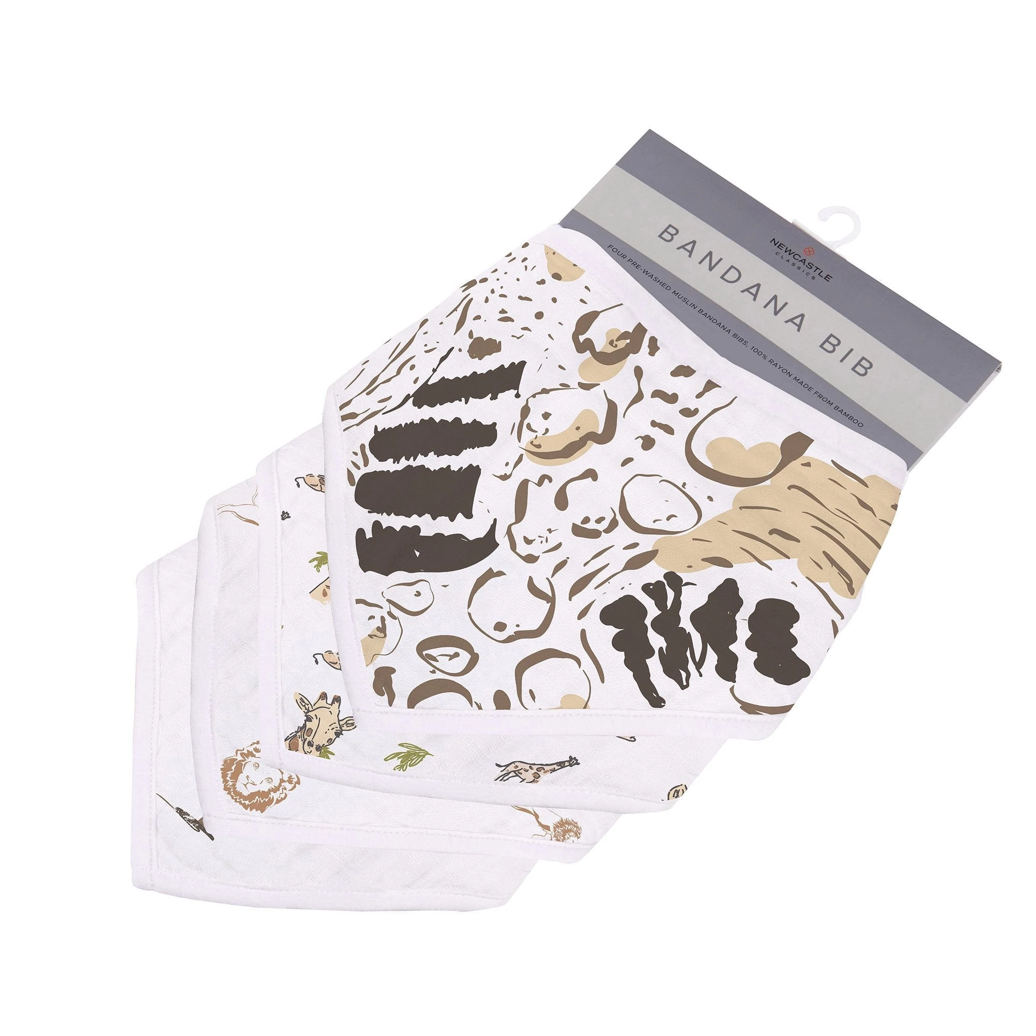 Image of On the Savannah Bamboo Bandana Bibs 4PK