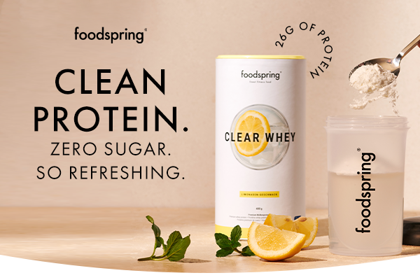 FoodSpring CH: NEW FLAVOUR: Clear Whey Lemonade