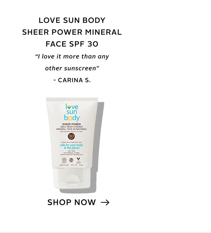 Love Sun Body Sheer Mineral Face SPF 30