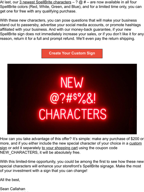Introducing ? @ and # for your custom signs
