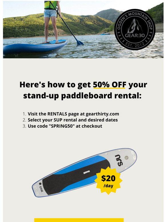 $20 SUP rentals are happening now! 