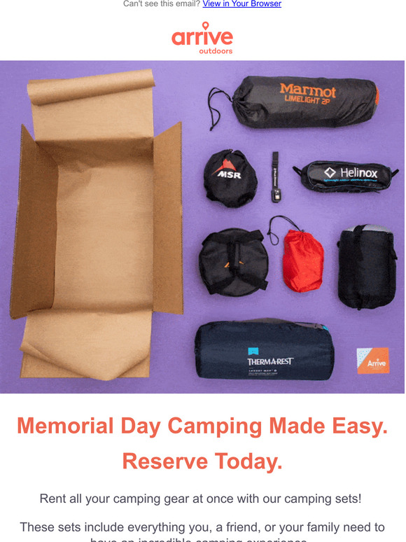 Last Chance for Memorial Day Camping Rentals