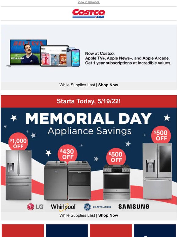 Costco ANNOUNCING NEW Memorial Day Appliance Savings! Milled