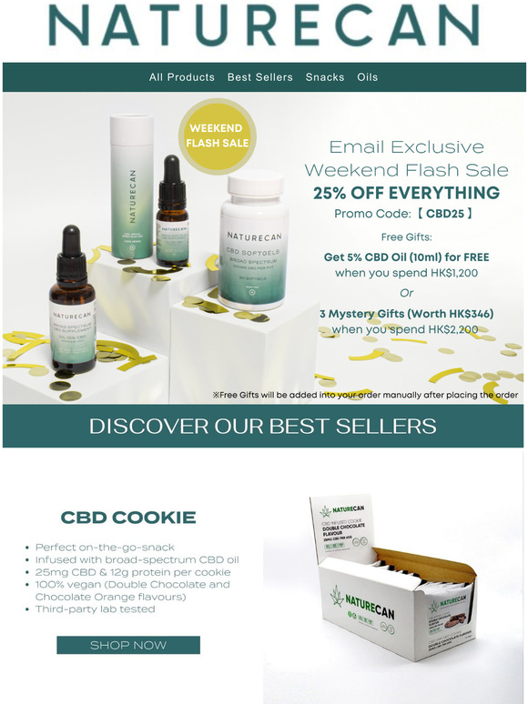 25% off THIS WEEKENED! Plus FREE CBD GIFTS!