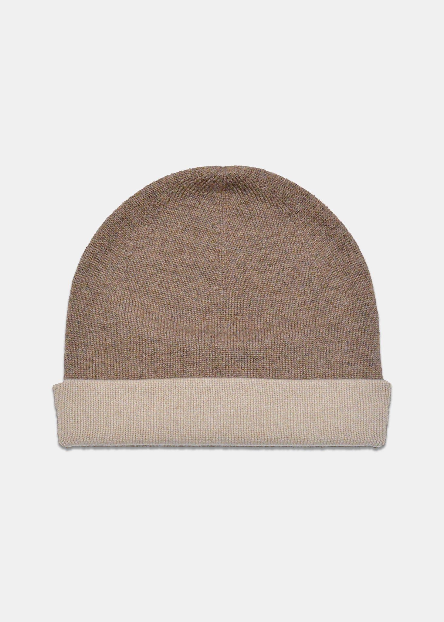 Image of Gloverall Reversible Cashmere Hat Natural