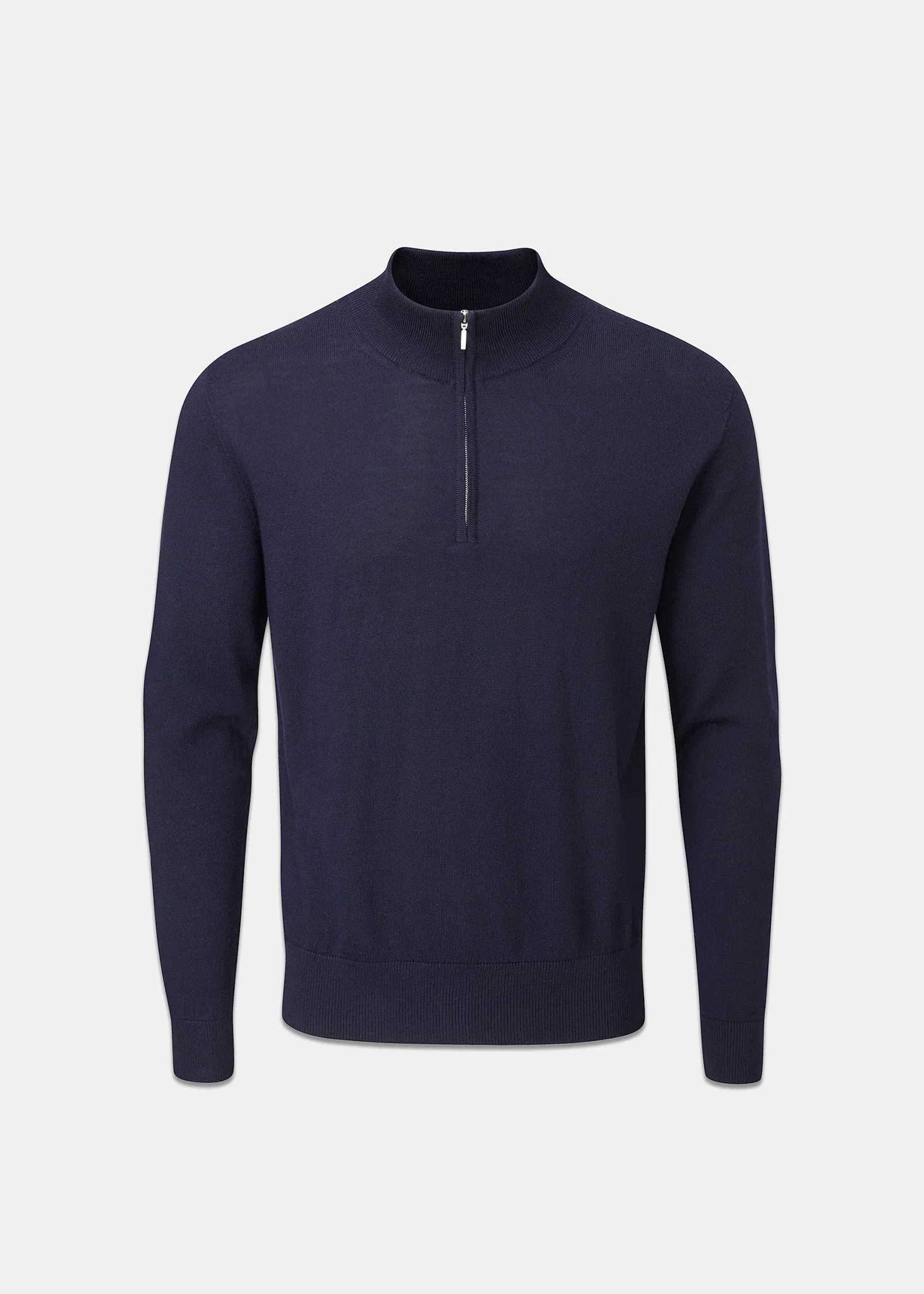 Image of Gloverall Mens Zip Neck Jumper Navy